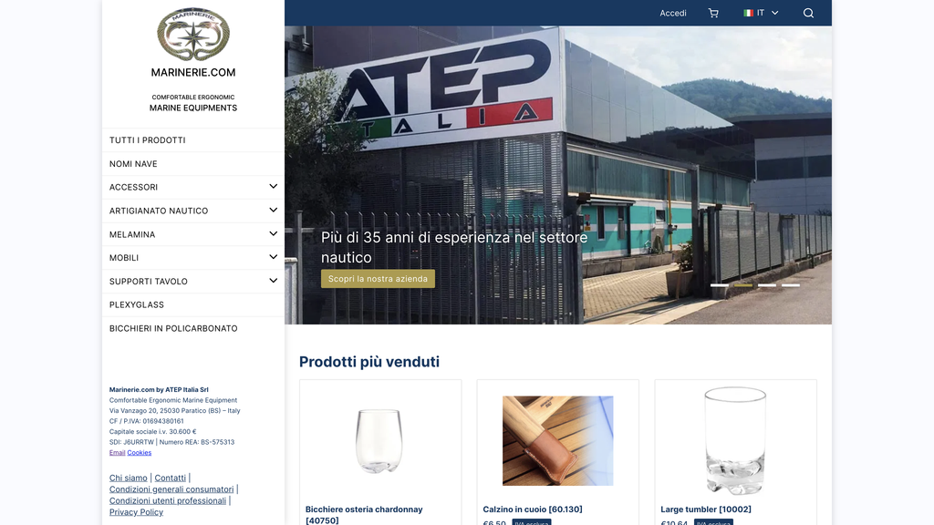Marinerie by ATEP Italia srl srl - Sito web su misura Deco srl
